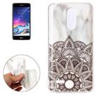 For LG K8 (2017) (EU Version) Half Flower White Marble Pattern TPU Shockproof Protective Back Cover Case - 1