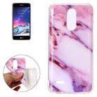 For LG K8 (2017) (EU Version) Pink Marble Pattern TPU Shockproof Protective Back Cover Case - 1