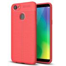 For OPPO  A79 Litchi Texture Design Soft TPU Anti-skip Protective Cover Back Case (Red) - 1