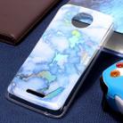 For Motorola Moto C Plus Blue Gold Marble Pattern Soft TPU Protective Back Cover Case - 1