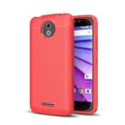 For Motorola Moto C Litchi Texture Design Soft TPU Anti-skip Protective Cover Back Case(Red) - 1