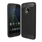 For Motorola Moto G5 Plus Brushed Carbon Fiber Texture Shockproof TPU Protective Cover Case(Black) - 1