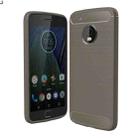 For Motorola Moto G5 Plus Brushed Carbon Fiber Texture Shockproof TPU Protective Cover Case(Grey) - 1