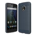 For Motorola Moto G（5th Gen.） Brushed Carbon Fiber Texture Shockproof TPU Protective Cover Case(Blue) - 1