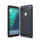 For Google Pixei 2 XL Brushed Texture Carbon Fiber Shockproof TPU Rugged Armor Protective Case(Navy Blue) - 1