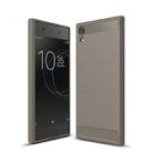 For Sony Xperia XA1 Ultra Brushed Texture Carbon Fiber Shockproof TPU Rugged Armor Protective Case(Grey) - 1