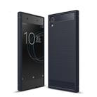 For Sony Xperia XA1 Ultra Brushed Texture Carbon Fiber Shockproof TPU Rugged Armor Protective Case(navy) - 1