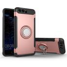 For Huawei P10 Plus Magnetic 360 Degree Rotation Ring Armor Protective Case(Rose Gold) - 1