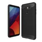 For LG G6 Brushed Carbon Fiber Texture Shockproof TPU Protective Cover Case(Black) - 1