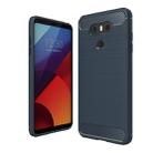 For LG G6 Brushed Carbon Fiber Texture Shockproof TPU Protective Cover Case (Blue) - 1