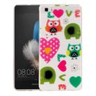 For Huawei P8 Lite LOVE for  Owls Pattern IMD Workmanship Soft TPU Protective Case - 1