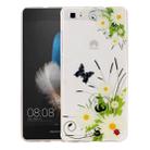 For Huawei  P8 Lite White Chrysanthemum Pattern IMD Workmanship Soft TPU Protective Case - 1