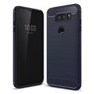 For LG V30 Brushed Texture Carbon Fiber Shockproof TPU Rugged Armor Protective Case (navy) - 1