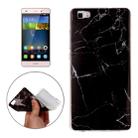 For Huawei P8 Lite Black Marbling Pattern Soft TPU Protective Back Cover Case - 1