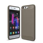 For Huawei  Honor 9 Brushed Texture Carbon Fiber Shockproof TPU Rugged Armor Protective Case (Grey) - 1