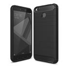 For Xiaomi  Redmi 4X  Brushed Carbon Fiber Texture Shockproof TPU Protective Cover Case (Black) - 1