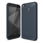 For Xiaomi  Redmi 4X  Brushed Carbon Fiber Texture Shockproof TPU Protective Cover Case (Dark Blue) - 1