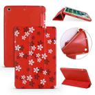 Sakura Pattern Horizontal Flip PU Leather Case for iPad mini 3 / 2 / 1, with Three-folding Holder & Honeycomb TPU Cover - 1