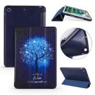 Blue Tree Pattern Horizontal Flip PU Leather Case for iPad mini 3 / 2 / 1, with Three-folding Holder & Honeycomb TPU Cover - 1
