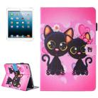 For iPad mini 4 / 3 / 2 / 1 Painting Two Cats Pattern Horizontal Flip Leather Case with Holder & Wallet & Card Slots & Pen Slot - 1