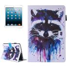 For iPad mini 4 / 3 / 2 / 1 Painting Colorful Raccoon Pattern Horizontal Flip Leather Case with Holder & Wallet & Card Slots & Pen Slot - 1