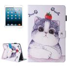 For iPad mini 4 / 3 / 2 / 1 Painting Tomato and Cat Pattern Horizontal Flip Leather Case with Holder & Wallet & Card Slots & Pen Slot - 1