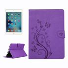 For iPad mini 4 Pressed Flowers Butterfly Pattern Horizontal Flip PU Leather Case with Magnetic Buckle & Holder & Card Slots & Wallet(Purple) - 1