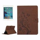 For iPad mini 4 Pressed Flowers Butterfly Pattern Horizontal Flip PU Leather Case with Magnetic Buckle & Holder & Card Slots & Wallet(Brown) - 1