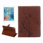 For iPad Pro 9.7inch Pressed Flowers Butterfly Pattern Horizontal Flip PU Leather Case with Magnetic Buckle & Holder & Card Slots & Wallet(Brown) - 1