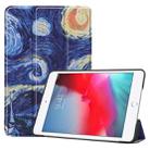 Starry Sky Pattern Custer Texture Horizontal Flip PU Leather Case for iPad Mini 2019 / Mini 4 , with Three-folding Holder & Sleep / Wake-up Function - 1