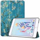 Apricot Flower Pattern Custer Texture Horizontal Flip PU Leather Case for iPad Mini 2019 / Mini 4 , with Three-folding Holder & Sleep / Wake-up Function - 1