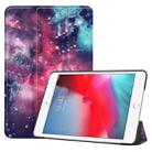 Galactic Nebula Pattern Custer Texture Horizontal Flip PU Leather Case for iPad Mini 2019 / Mini 4 , with Three-folding Holder & Sleep / Wake-up Function - 1