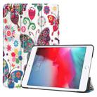 Buttery Pattern Custer Texture Horizontal Flip PU Leather Case for iPad Mini 2019 / Mini 4 , with Three-folding Holder & Sleep / Wake-up Function - 1