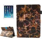 For iPad mini 4 / mini 3 / mini 2 / mini Universal Black and Gold Marble Pattern Horizontal Flip Leather Protective Case with Holder & Card Slots & Sleep - 1