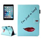 For iPad mini 4 / 3 / 2 / 1 Lips and Leaves Pattern Horizontal Flip Leather Case with Holder & Wallet & Card Slots & Sleep / Wake-up Function & Pen Slot - 1