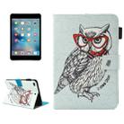 For iPad mini 4 / 3 / 2 / 1 Glasses Owl Pattern Horizontal Flip Leather Case with Holder & Wallet & Card Slots & Sleep / Wake-up Function & Pen Slot - 1