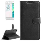 Litchi Texture Horizontal Flip Leather Case with Holder & Card Slots & Wallet for Sony Xperia XA(Black) - 1