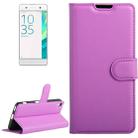 Litchi Texture Horizontal Flip Leather Case with Holder & Card Slots & Wallet for Sony Xperia XA(Purple) - 1