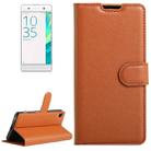 Litchi Texture Horizontal Flip Leather Case with Holder & Card Slots & Wallet for Sony Xperia XA(Brown) - 1