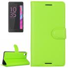 Litchi Texture Horizontal Flip Leather Case with Holder & Card Slots & Wallet for Sony Xperia X(Green) - 1