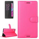 Litchi Texture Horizontal Flip Leather Case with Holder & Card Slots & Wallet for Sony Xperia X(Magenta) - 1