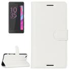 Litchi Texture Horizontal Flip Leather Case with Holder & Card Slots & Wallet for Sony Xperia X(White) - 1