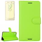 Litchi Texture Horizontal Flip Leather Case with Holder & Card Slots & Wallet for Sony Xperia X Performance(Green) - 1