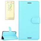 Litchi Texture Horizontal Flip Leather Case with Holder & Card Slots & Wallet for Sony Xperia X Performance(Blue) - 1