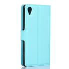 Litchi Texture Horizontal Flip Leather Case with Holder & Card Slots & Wallet for Sony Xperia X Performance(Blue) - 3