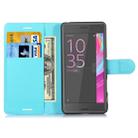 Litchi Texture Horizontal Flip Leather Case with Holder & Card Slots & Wallet for Sony Xperia X Performance(Blue) - 5