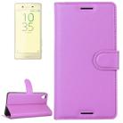 Litchi Texture Horizontal Flip Leather Case with Holder & Card Slots & Wallet for Sony Xperia X Performance(Purple) - 1