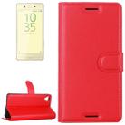 Litchi Texture Horizontal Flip Leather Case with Holder & Card Slots & Wallet for Sony Xperia X Performance(Red) - 1