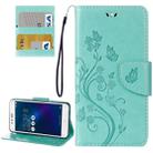 For Asus Zenfone 3 Max / ZC520TL Butterflies Love Flowers Embossing Horizontal Flip Leather Case with Holder & Card Slots & Wallet & Lanyard(Green) - 1