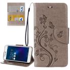 For Asus Zenfone 3 Max / ZC520TL Butterflies Love Flowers Embossing Horizontal Flip Leather Case with Holder & Card Slots & Wallet & Lanyard(Grey) - 1